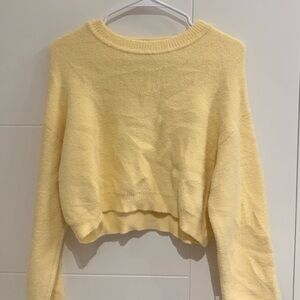 Zara Soft Yellow Crew Neck Sweater